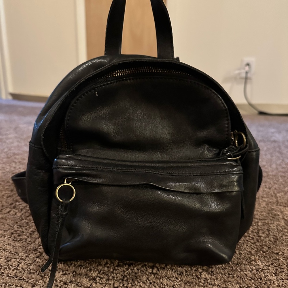 Madewell Black Leather Backpack